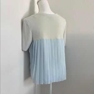 COS Cream Pleated Short Sleeve Blouse